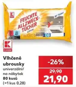 Kaufland K Classic vlhčené ubrousky univerzální/na nábytek nabídka