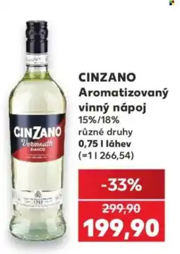 Kaufland Cinzano aromatizovaný vinný nápoj nabídka