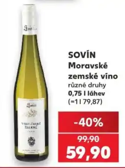 Kaufland Sovín Moravské zemské víno nabídka