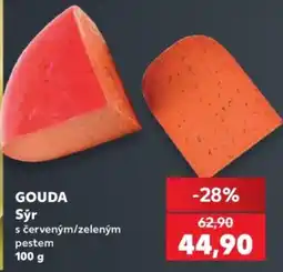 Kaufland Gouda sýr s červeným/zeleným pestem nabídka