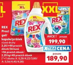 Kaufland rex prací gel/kapsle/prášek nabídka