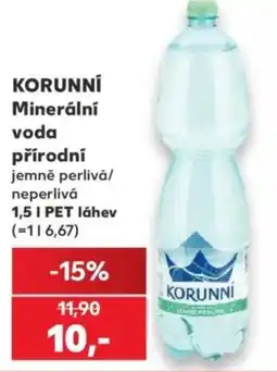 Kaufland Korunní minerální voda jemně perlivá/neperlivá nabídka