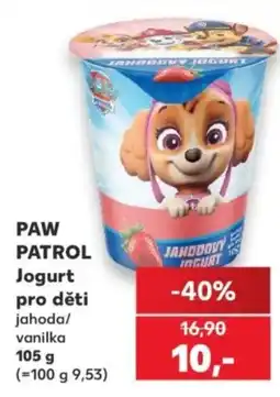 Kaufland Paw patrol jogurt pro děti jahoda/vanilka nabídka