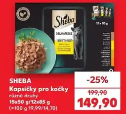 Kaufland Sheba kapsičky pro kočky různé druhy nabídka