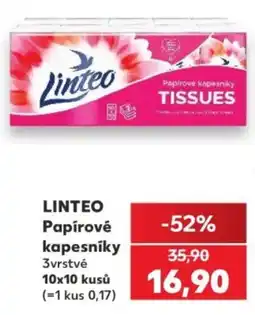 Kaufland Linteo papírové kapesníky nabídka