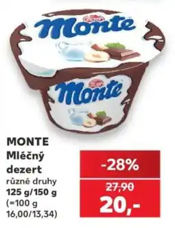 Kaufland Monte mléčný dezert nabídka