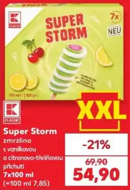 Kaufland K Classic Super Storm zmrzlina s vanilkovou a citronovo-třešňovou příchutí nabídka