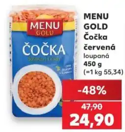 Kaufland Menu gold čočka červená loupaná nabídka