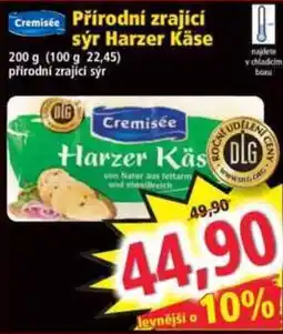 Norma Cremisée přírodní zrající sýr Harzer Käse nabídka