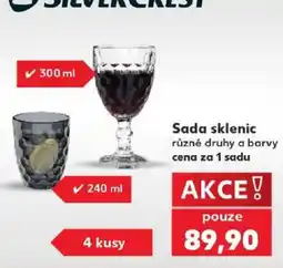 Kaufland Silvercrest sada sklenic nabídka