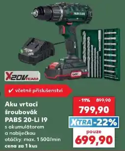 Kaufland Parks de Aku vrtací šroubovák PABS 20-Li I9 nabídka