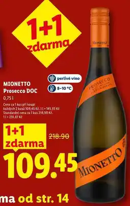 Lidl MIONETTO Prosecco DOC, 0,751 nabídka