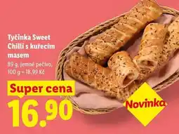 Lidl Tyčinka Sweet Chilli s kuřecím masem, 89 g, jemné pečivo nabídka