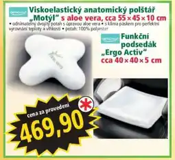 Norma Viskoelastický anatomický polštář „Motýl“ s aloe vera, cca 55 × 45 × 10 cm nabídka