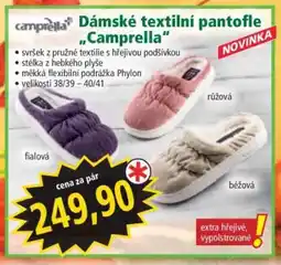 Norma Dámské textilní pantofle „Camprella“ nabídka