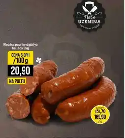 Jip Klobása papriková pálivá nabídka