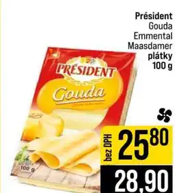 Jip Président Gouda Emmental Maasdamer plátky 100 g nabídka