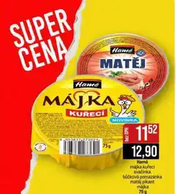 Jip Hamé májka kuřecí svačinka bůčková pomazánka matěj pikant májka nabídka