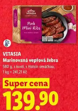 Lidl VITASIA Marinovaná vepřová žebra, 580 g, s kostí nabídka