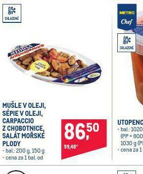 Makro Carpaccio z chobotnice nabídka