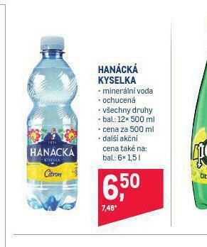 Makro Hanácká kyselka ochucená nabídka