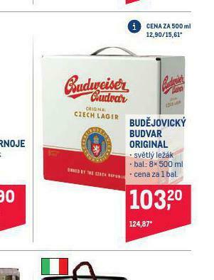 Makro Pivo budweiser budvar original nabídka