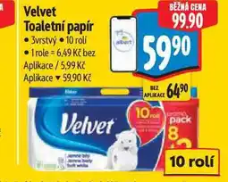 Albert Velvet Toaletní papír 3vrstvý 10 rolí nabídka