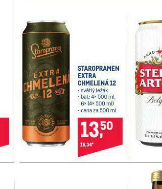 Makro Staropramen extra chmelená 12 nabídka