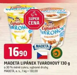 Trefa MADETA LIPÁNEK TVAROHOVÝ 130 g o 30% méně cukru, vybrané druhy nabídka