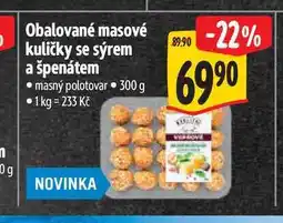 Albert Obalované masové kuličky se sýrem a špenátem nabídka