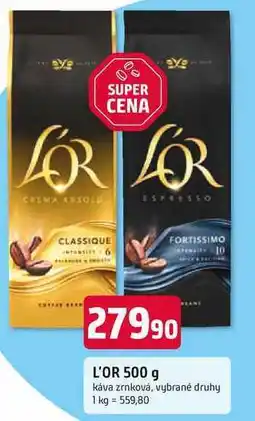 Trefa L'OR 500 g káva zrnková, vybrané druhy nabídka