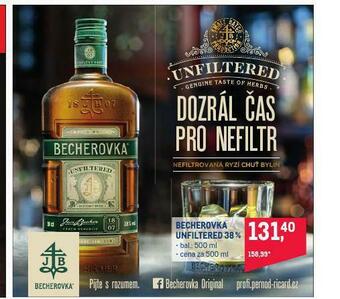 Makro Becherovka unfiltered 38% nabídka