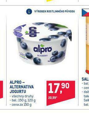 Makro Alpro - alternativa jogurtu nabídka