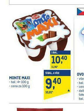 Makro Zott monte maxi nabídka