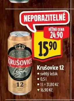 Albert Krušovice 12 světlý ležák 0,51 nabídka