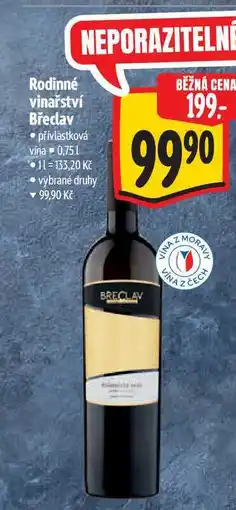 Albert Rodinné vinařství Břeclav nabídka