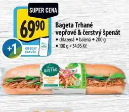 Albert Bageta Trhané vepřové & čerstvý špenát nabídka
