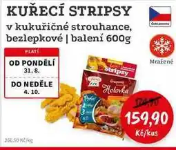 RABBIT řeznictví KUŘECÍ STRIPSY v kukuřičné strouhance, bezlepkové balení nabídka