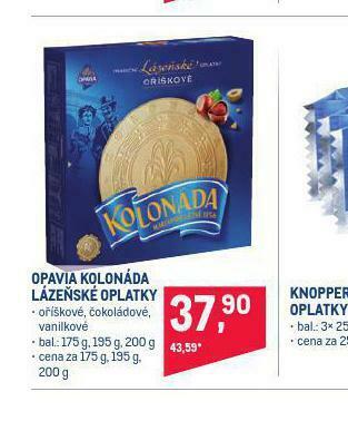 Makro Opavia kolonáda lázeňské oplatky nabídka