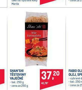 Makro Těstoviny vaječné nabídka