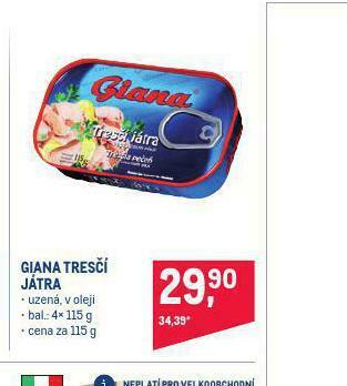 Makro Giana tresčí játra nabídka