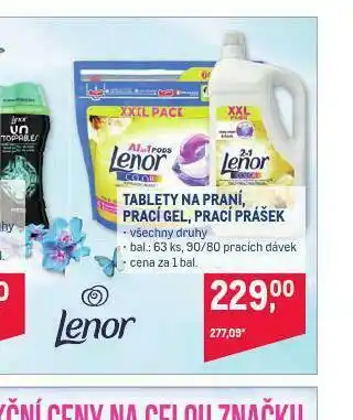Makro Lenor tablety, gel, prací prášek nabídka
