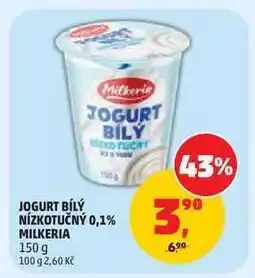 Penny Market Jogurt bílý nízkotučný 0,1% Milkeria nabídka