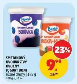 Penny Market SMETANOVÝ DVOJVRSTVÝ OVOCNÝ JOGURT BONI nabídka