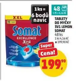 Penny Market Tablety do myčky 3v1 Lemon Somat nabídka