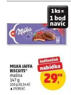 Penny Market MILKA JAFFA BISCUITS malina nabídka