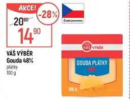 Globus VÁŠ VÝBĚR Gouda 48% plátky 100 g nabídka