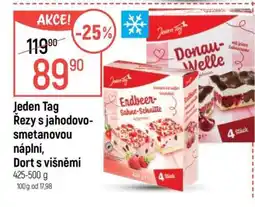 Globus Jeden Tag Řezy s jahodovo-smetanovou náplní, Dort s višněmi nabídka