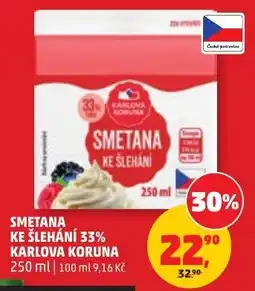Penny Market Karlová Koruna smetana ke šlehání 33% nabídka