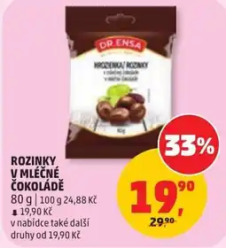 Penny Market Dr Ensa rozinky v mléčné čokoládě nabídka